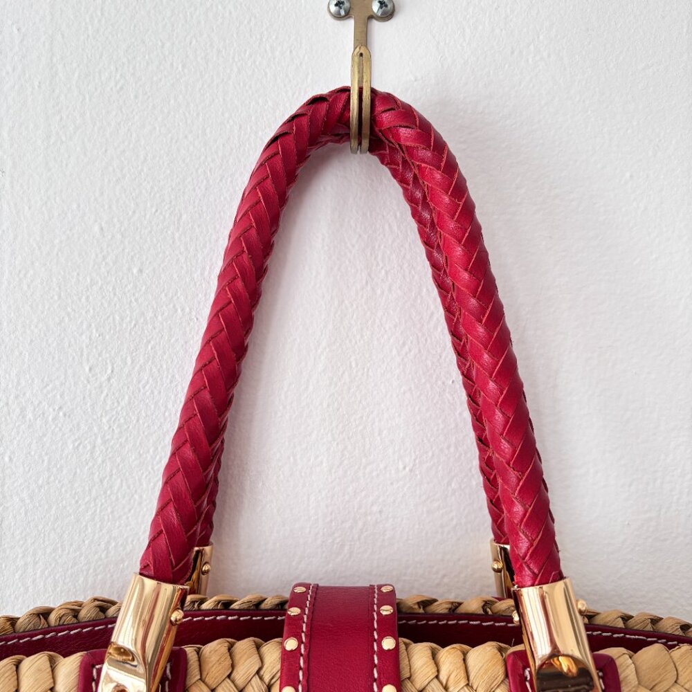Michael Kors Santorini Raffia/Leather Braided Bag - Picture 4 of 11